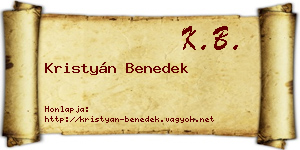 Kristyán Benedek névjegykártya