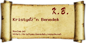 Kristyán Benedek névjegykártya
