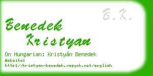 benedek kristyan business card