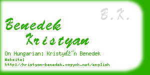 benedek kristyan business card